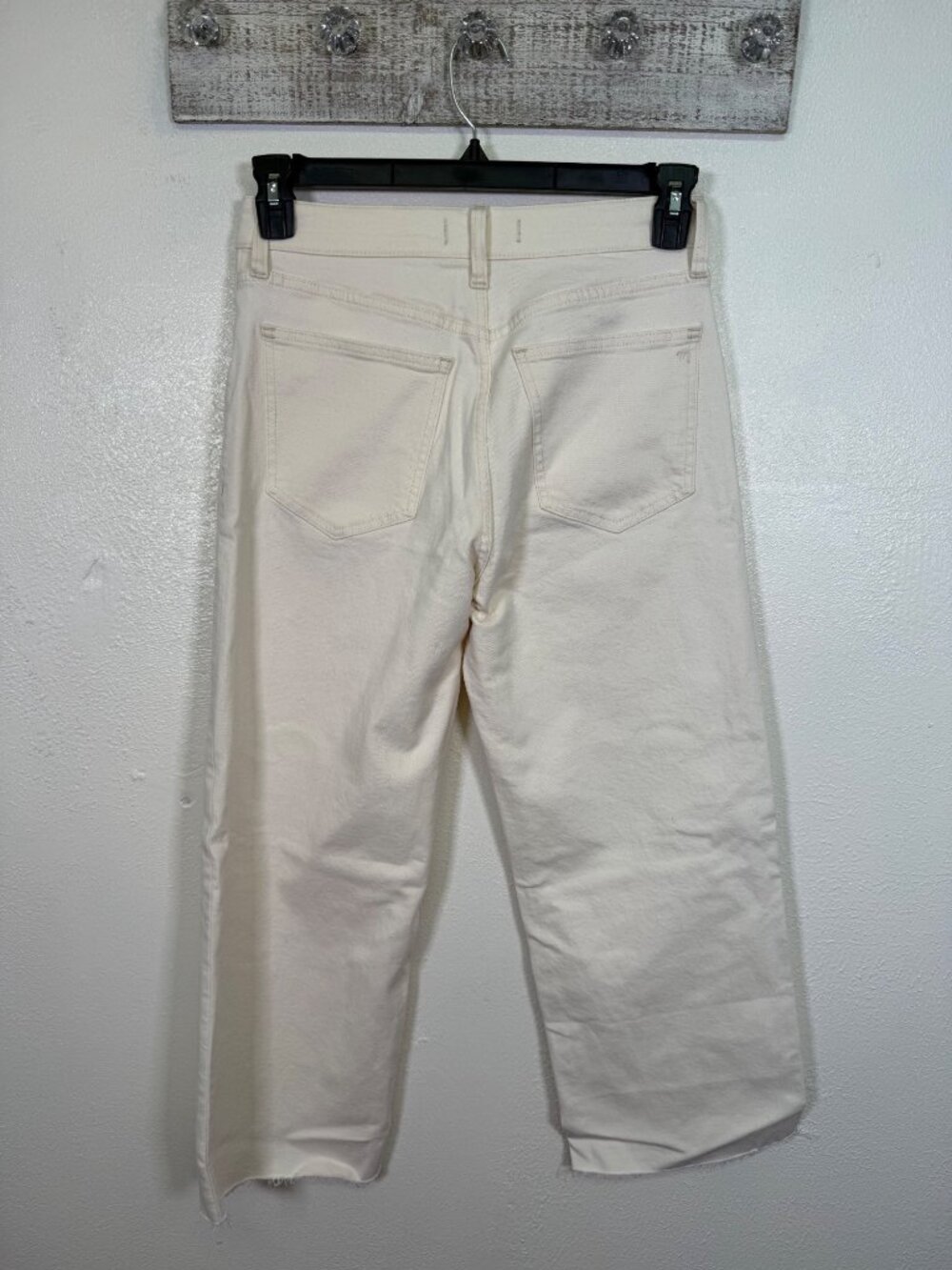 Madewell The Perfect Vintage Wide-Leg Crop Jean  Raw Hem Size 27 S Neutral - Picture 3 of 16